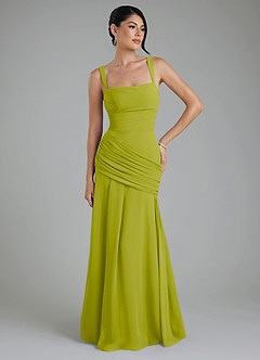 Azazie Toya At-home Try On Dresses Dusty Sage A-Line Corset Chiffon Dress image4