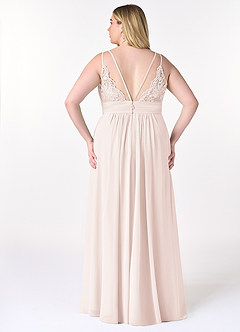 Azazie Maren Allure Bridesmaid Dresses Rose Petal A-Line V-Neck Lace Chiffon Dress image7