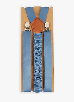 front Matching Color Matte Satin Suspenders