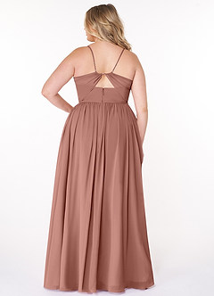 Azazie Cora Brautjungfernkleider A-Linie Plissee Chiffon Kleid Zedernrose image7