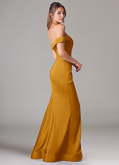 Azazie Everly Vestidos de damas de honor Vestido de Caramelo de Satén Elástico de Corte Sirena Convertible con Vestidos sin tirantes image4