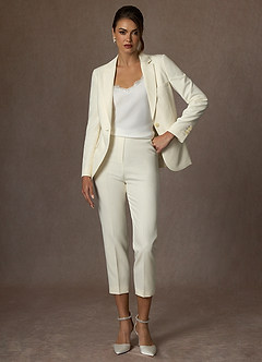 front Charlotte Elfenbein Elegante Anzughose