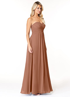 Azazie Yazmin Bridesmaid Dresses Bronzer A-Line Sweetheart Neckline Chiffon Convertible Dress image5
