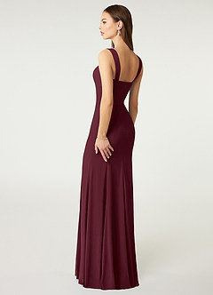 Azazie Alara Jurken voor bruidsmeisjes Jurk van Rek chiffon met Kolom Zijsplit Cabernet image5
