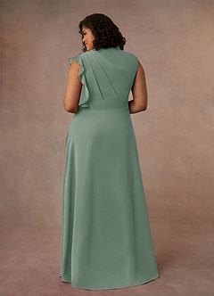 Azazie Narine 신부의 어머니 드레스 A라인 주름진 쉬폰 플로어 길이 드레스 image8