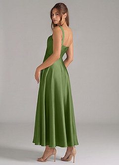 Azazie Shaude Bridesmaid Dresses Juniper A-Line Pleated Stretch Satin Dress image7
