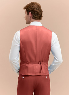 front James Terracotta Structured Stretch Suit Vest