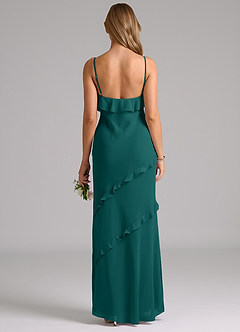 Azazie Nancie Bridesmaid Dresses Peacock Mermaid Ruched Chiffon Dress image2