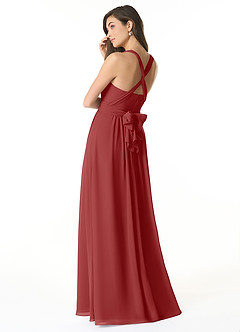 Azazie Olani Bridesmaid Dresses Rust A-Line Off the Shoulder Chiffon Convertible Dress image3