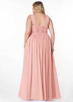 Azazie Zapheira Bridesmaid Dresses Rosette A-Line Ruched Chiffon Dress image8
