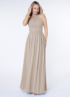 Azazie Iman Bridesmaid Dresses Frost A-Line A-Line Ruched Chiffon Dress image4