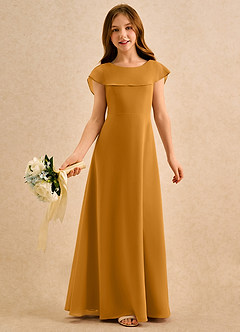Azazie Kittie Girls Formal Flower Girl Klänningar Klä A-Line i Chiffong image1