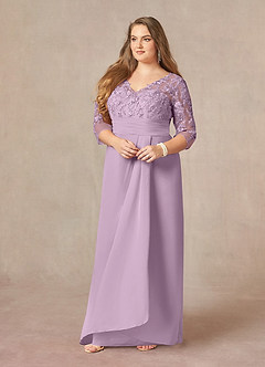 Azazie Joan Mother of the Bride Dresses Wisteria Sheath V-Neck Lace Chiffon Dress image8