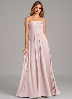 Azazie Lucienne Bridesmaid Dresses Blushing Pink Mermaid Strapless Chiffon Convertible Dress image3