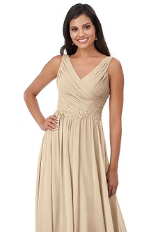 Azazie Robbie Final Sale Desert Rose A-Line Lace Chiffon Dress image5