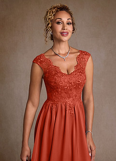 Azazie Amethyst Abiti per la Madre della Sposa Abito A-Line in Pizzo Ruggine image6