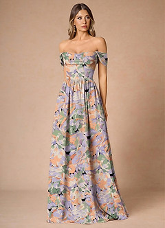 suknia Fioletowo Zielony Maxi Hazel image7