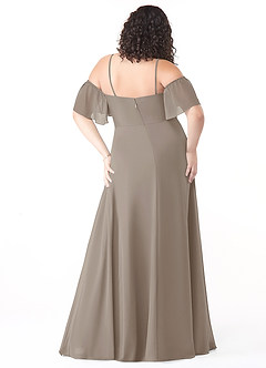 Azazie Sue Vestidos de damas de honor Vestido de Gris Pardo de Gasa de Corte en A Convertible con Vestidos sin tirantes image7