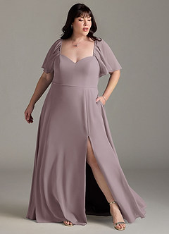 Azazie Chloe Bridesmaid Dresses Dusk A-Line Sweetheart Neckline Chiffon Dress image9