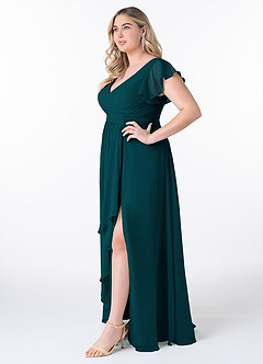 Azazie Omari Bridesmaid Dresses Pine A-Line Chiffon Dress image9
