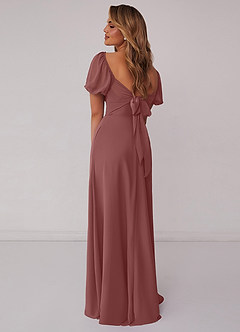 Barbie ♥ Azazie Bridesmaid Dresses Desert Rose A-Line Pleated Chiffon Dress image3