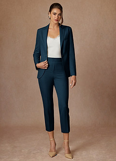 front Kennedy Dark Navy Refined Weave  Performance Blazer
