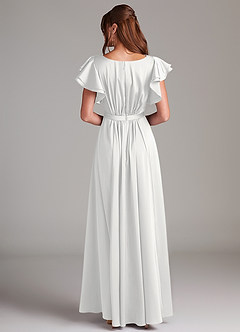 Azazie Daphne Modest Bridesmaid Dresses A-Line Ruched Stretch Satin Floor-Length Dress image6