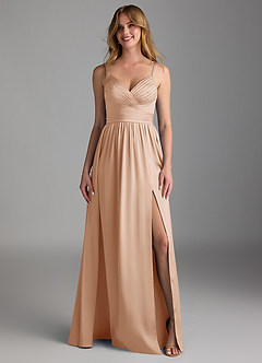 Azazie Chanel Bridesmaid Dresses English Rose A-Line Pleated Stretch Satin Dress image5
