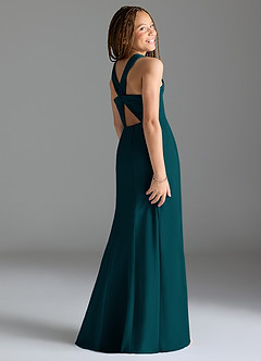 Azazie Rue Junior Pine Mermaid Side Slit Chiffon Dress image5