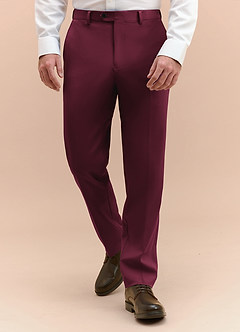 front James Burgundy Structured Stretch Dress Pants