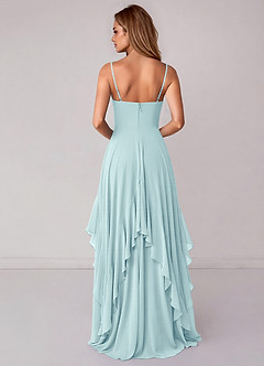 Azazie Zaina Brautjungfernkleider A-Linie Chiffon Kleid Seegrün image6