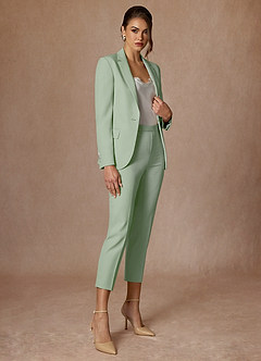 front Kennedy Dusty Sage Structured Stretch Dress Pants