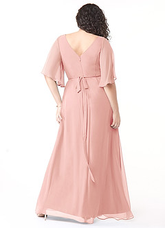 Azazie Cierra Bridesmaid Dresses Rosette A-Line V-Neck Chiffon Dress image10