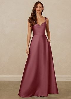 Christian Siriano Bridal for Azazie 1001 Bridesmaid Dresses Desert Rose A-Line Sweetheart Neckline Stretch Satin Dress image1