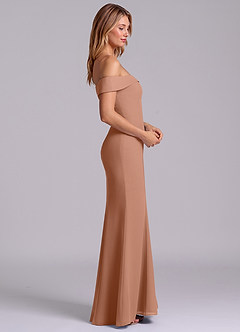 Azazie Luciana Bridesmaid Dresses Bronzer Sheath Off the Shoulder Chiffon Convertible Dress image6