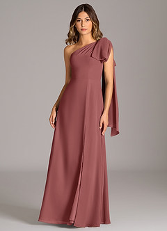 Azazie Tella Jurken voor bruidsmeisjes Jurk van Chiffon met A-Lijn One-Shoulder Amethist image2