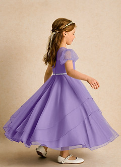 Azazie Duckie Abiti da Ragazza di Fiori Abito Principessa in Tulle Plissettato Tahiti image2