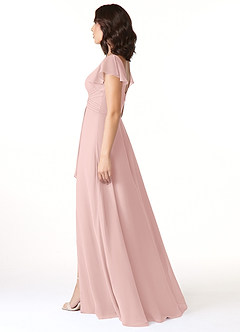 Azazie Omari Bridesmaid Dresses Powder Pink A-Line Chiffon Dress image3