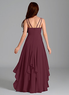 Azazie Karan Junior Abito A-Line in Chiffon Cabernet image2