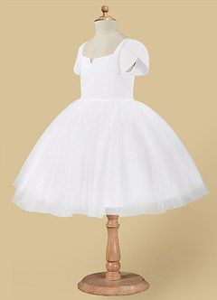 Azazie Malinda Vendita Finale Abito Principessa in Tulle Con Maniche Bianco image6