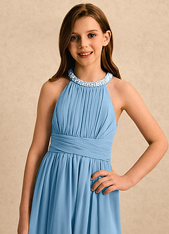 Azazie Aria Girls Formal Flower Girl Klänningar Klänning A-Line i Chiffong Plisserad image4