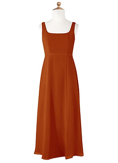 Azazie Renee Junior Paprika A-Line Side Slit Chiffon Dress image5