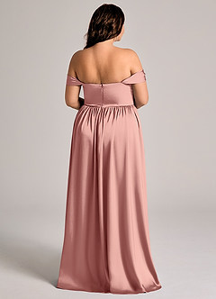 Azazie Calianna Brudtärnklänningar Klä av A-Linje i Stretch Satin Av axeln Rosett Konvertibel image7