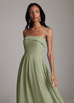 Azazie Lucienne Bridesmaid Dresses Pistachio A-Line Strapless Chiffon Convertible Dress image3