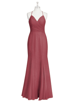 Azazie Carolina Bridesmaid Dresses Merlot Mermaid Ruched Chiffon Dress image6