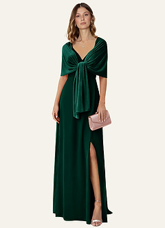 front Scialle in velluto colorato coordinato