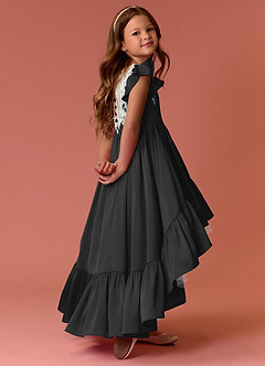 Barbie ♥ Azazie vestidos de niña de las flores Vestido de Negro de Satén Elástico de Corte En A con Encaje image5