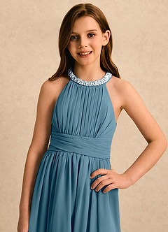 Azazie Aria Girls Formal Flower Girl Klänningar Klänning A-Line i Chiffong Plisserad image4