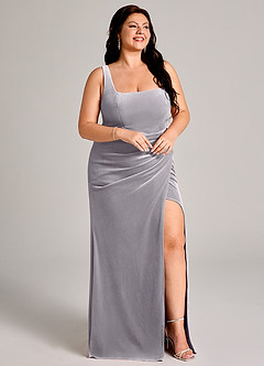 Azazie Mero Bridesmaid Dresses French Lilac Mermaid Pleated Velvet Dress image12