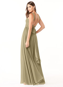 Azazie Dionne Final Sale Grape A-Line Corset Chiffon Dress image5